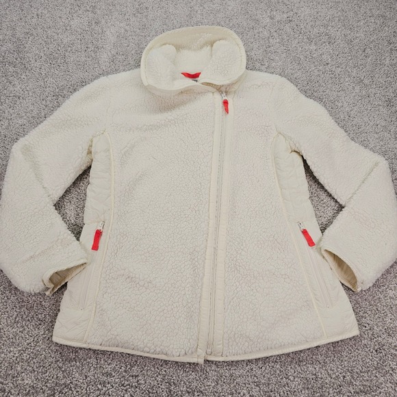 T by Talbots Jackets & Blazers - T by Talbots Ivory Sherpa Fleece Jacket Full Zip Cozy Warm Womens Small‎ S NWOT